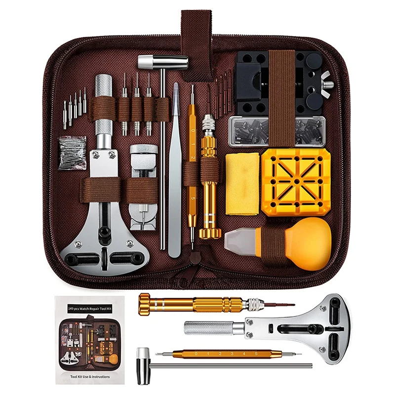 Watch Repair Kit, 149 PCS Watch Battery Replacement Tool, Watch Band Repair Tool, Watch Spring Bar Tool Set
Watch Repair Kit, 149 PCS Watch Battery Replacement Tool, Watch Band Repair Tool, Watch Spring Bar Tool Set