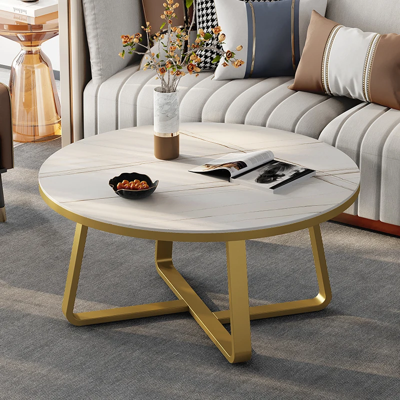 

Nordic Luxury Coffee Tables Mobile Round Side Modern Living Room Table Tea Center Floor Table Basse De Salon Home Furniture WH