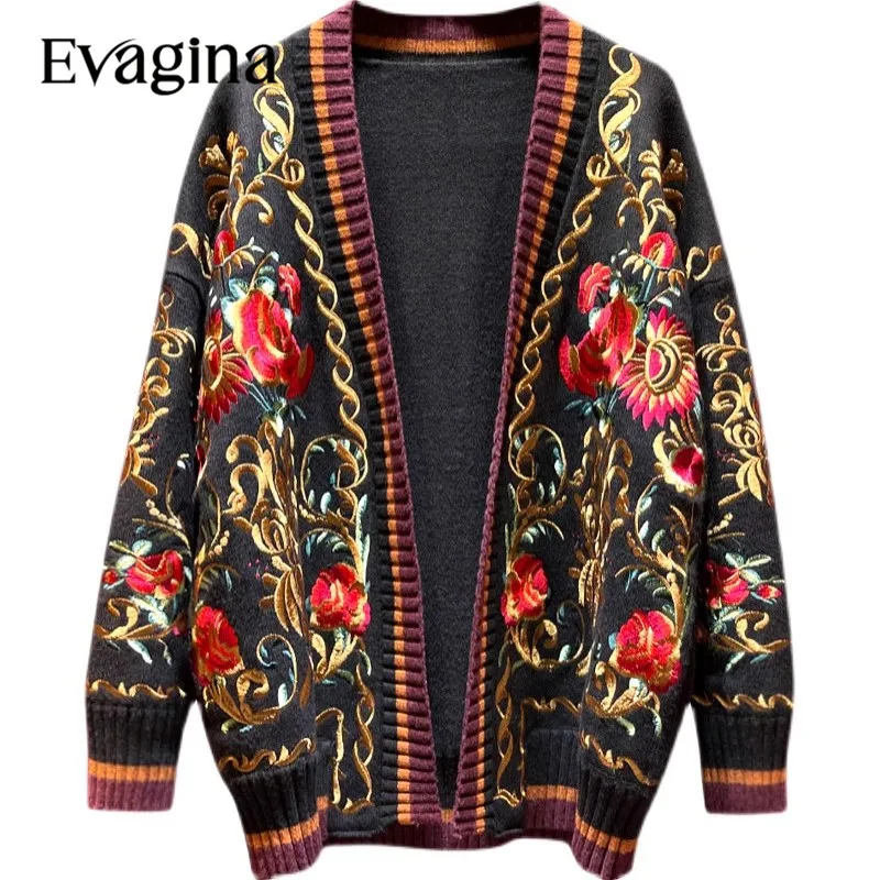 Evagina Vintage Flower Embroidered High End Loose Cashmere Spring Autumn Women's Long Sleeved Holiday Coat
Evagina Vintage Flower Embroidered High End Loose Cashmere Spring Autumn Women's Long Sleeved Holiday Coat
