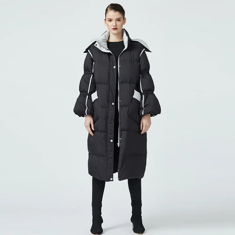 Women's White Duck Down Jacket, Long Hooded Parkas, Thick Warm Feather Coat, Contrast Color, Age Reducing, New Fashion, Winter
Women's White Duck Down Jacket, Long Hooded Parkas, Thick Warm Feather Coat, Contrast Color, Age Reducing, New Fashion, Winter