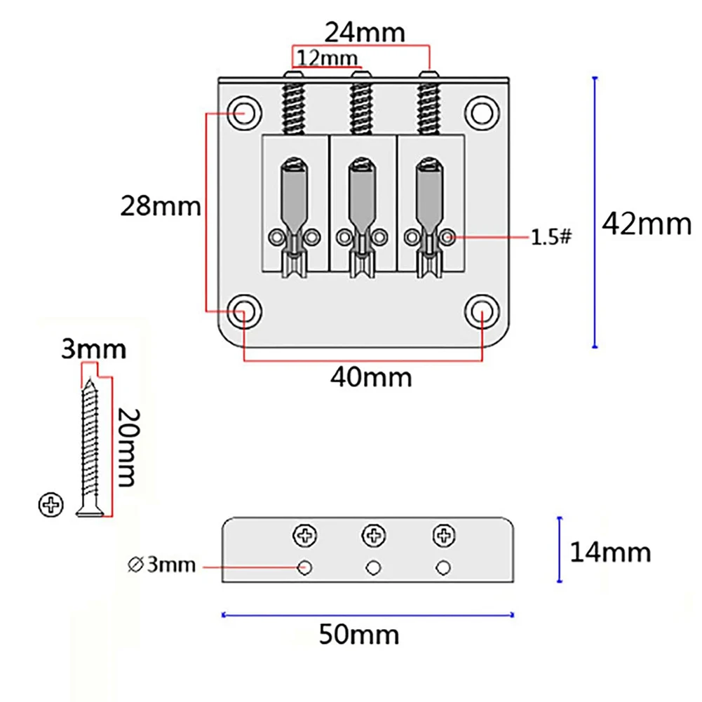 High Quality Adjustable 1*Bridge Bridge Hardtail Approx.12mm (0.47 Inch) Black Copper Gold Zinc Alloy 3 String
High Quality Adjustable 1*Bridge Bridge Hardtail Approx.12mm (0.47 Inch) Black Copper Gold Zinc Alloy 3 String