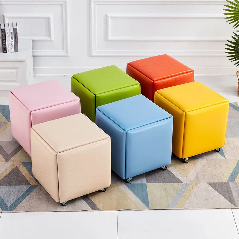 

Rubik's Cube Stool Multi-function Sofa Simple Combination Household Shape Shoes Changing Celebrity Living Room 36*36*38cm
