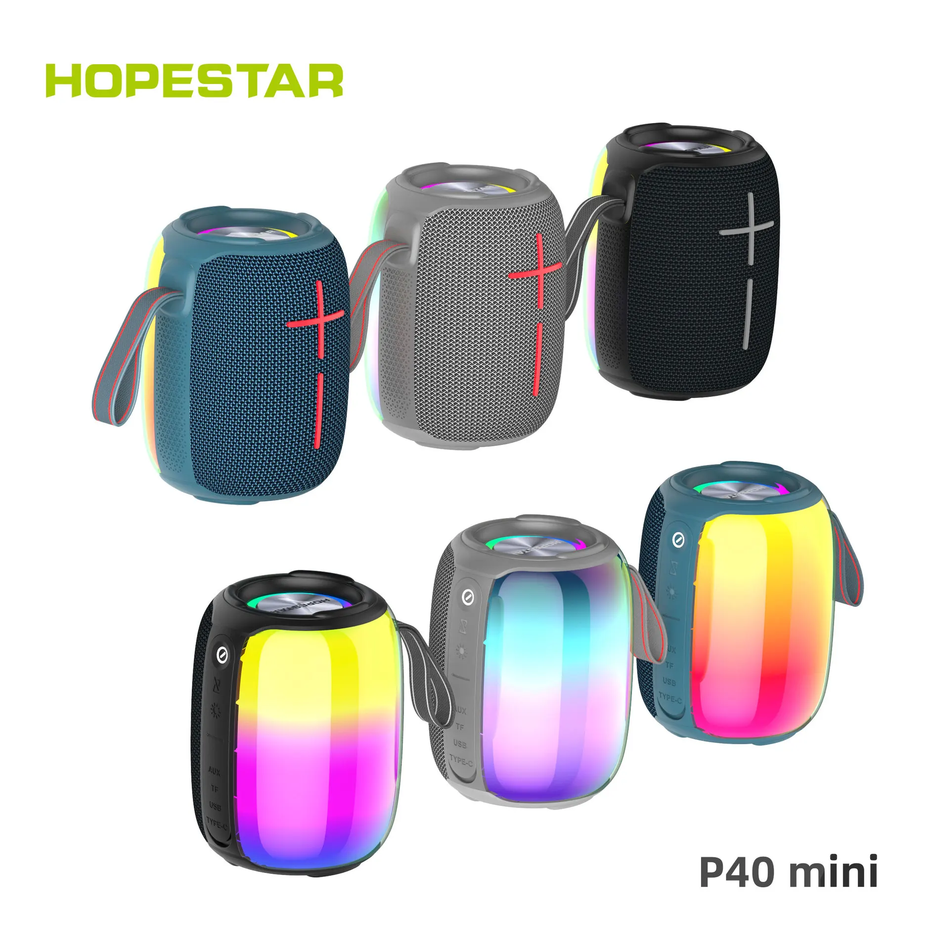 HOPESTAR-P40 Mini Wireless Bluetooth Speaker Color RGB Light Stereo Speaker Outdoor Party Portable IPX6 Waterproof Bass Speaker
HOPESTAR-P40 Mini Wireless Bluetooth Speaker Color RGB Light Stereo Speaker Outdoor Party Portable IPX6 Waterproof Bass Speaker