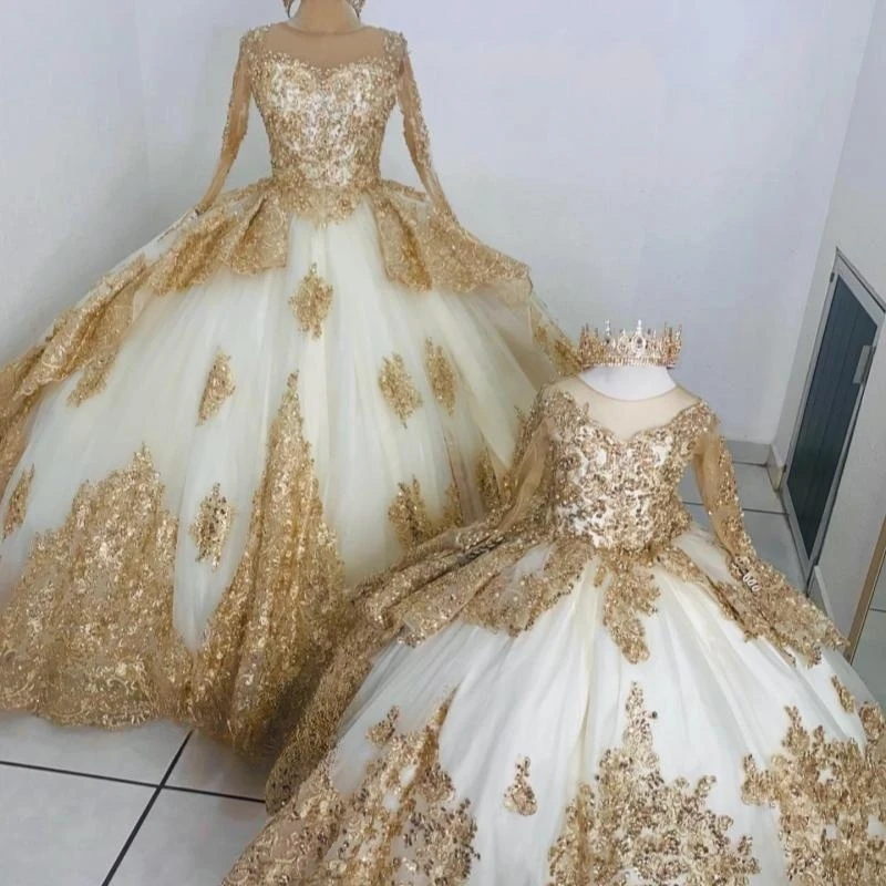 ANGELSBRIDEP Gold Appliques Lace Quinceanera Dresses Long Sleeved Formal Birthday Corset Vestidos De 15 Anos Ball Gown
ANGELSBRIDEP Gold Appliques Lace Quinceanera Dresses Long Sleeved Formal Birthday Corset Vestidos De 15 Anos Ball Gown