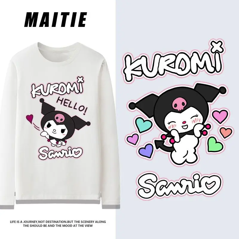 Sanrio Anime Kuromi Multi Style Cute Cartoon Pattern Solid Color Women's Children's Long Sleeved T-shirt Gifts for Girls
Sanrio Anime Kuromi Multi Style Cute Cartoon Pattern Solid Color Women's Children's Long Sleeved T-shirt Gifts for Girls