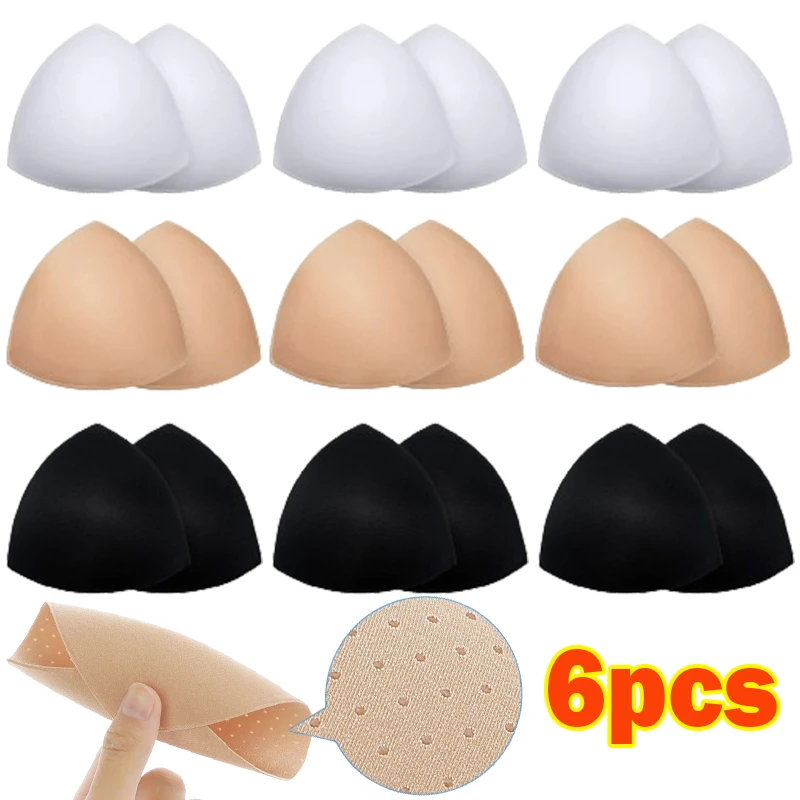 

6PCS Triangle Sponge Push Up Bra Pads Set for Women Invisible Insert Swimsuit Bikini Breast Enhancers Chest Cup Pads Accessories