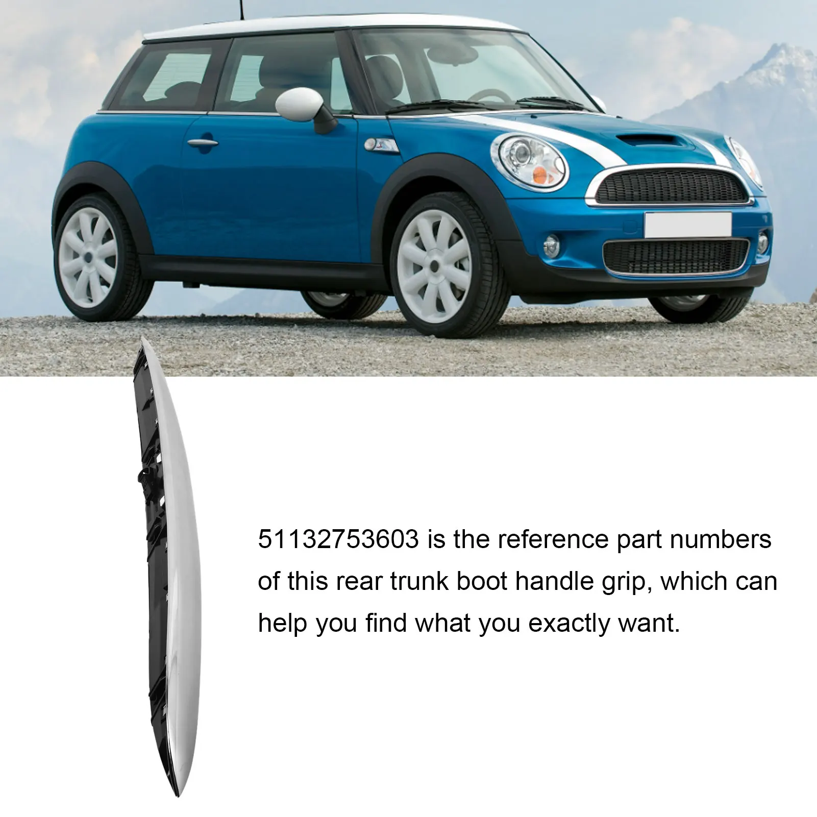 For BMW Mini Cooper 2007-2015 Lift Gate Tailgate Pull Handle Trunk Handle 51132753603 Impact Resistant Car Replacement Parts
For BMW Mini Cooper 2007-2015 Lift Gate Tailgate Pull Handle Trunk Handle 51132753603 Impact Resistant Car Replacement Parts