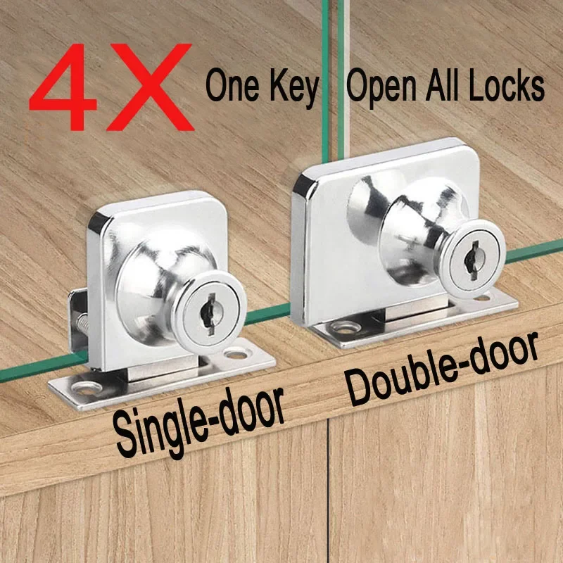 4 Sets Cabinet Lock Display Showcase Locks Double /Single Glass Door Drilling-free Zinc Alloy Door Lock One Key Opens All Locks
4 Sets Cabinet Lock Display Showcase Locks Double /Single Glass Door Drilling-free Zinc Alloy Door Lock One Key Opens All Locks