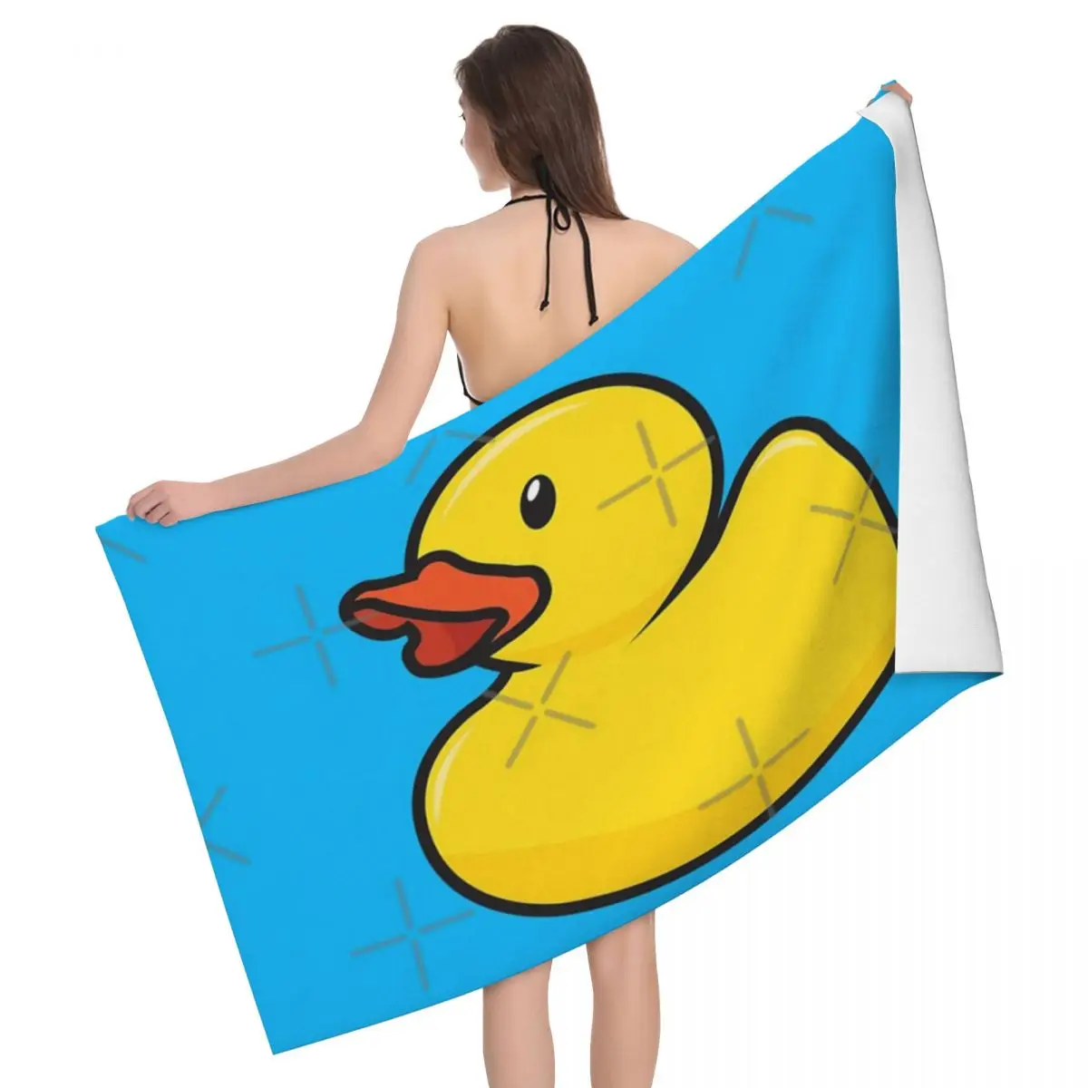 

Rubber Duck 80x130cm Bath Towel Microfibre Fabrics For Tour For Traveller