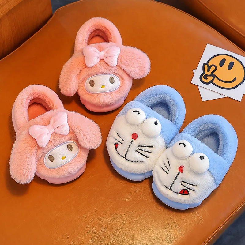 

Winter Cartoon Children Cotton Slippers Baby Shoe Cute Parent-child Home Anti-skid and Warm Cotton Дитяче Взуття На Зиму Тапочки
