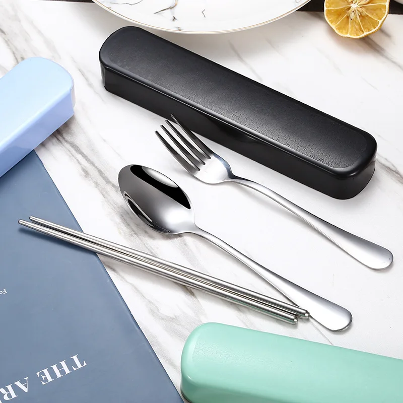 Stainless Steel Cutlery Outdoor Portable Travel Dinnerware Spoon Fork Chopsticks Lunch Tableware With Box Kitchen Accessories
Stainless Steel Cutlery Outdoor Portable Travel Dinnerware Spoon Fork Chopsticks Lunch Tableware With Box Kitchen Accessories