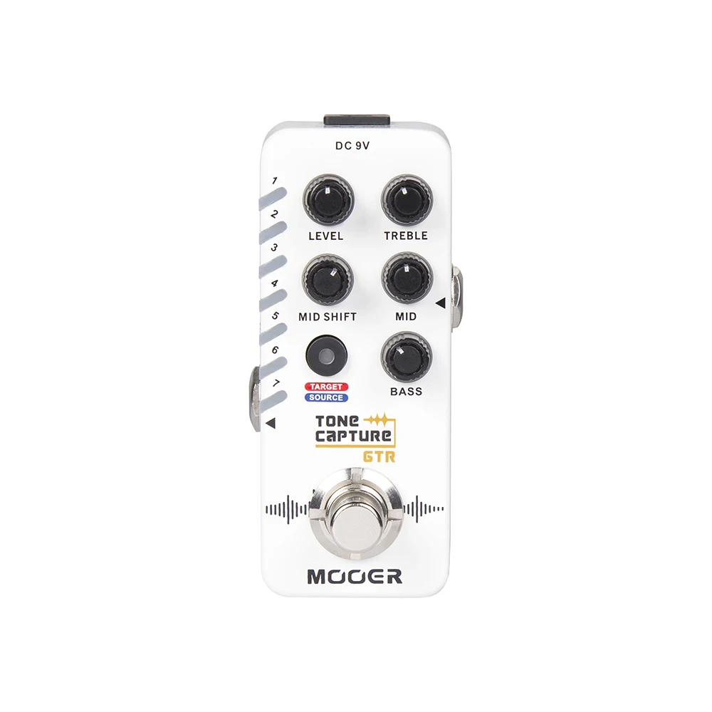 

MOOER Tone Capture Gtr Electric Guitar Effect Pedal Electric Bass Pedal Guitar Tuner 7 Preset Slots True Bypass Effects Pedal