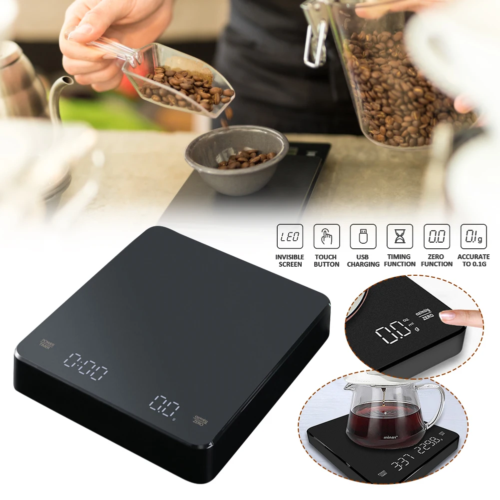 Coffee Scale with Timer 1-3000g/0.1g Drip High Precision Digital Kitchen Scale Tare g/oz/ml Unit LED Screen with Backlit
Coffee Scale with Timer 1-3000g/0.1g Drip High Precision Digital Kitchen Scale Tare g/oz/ml Unit LED Screen with Backlit