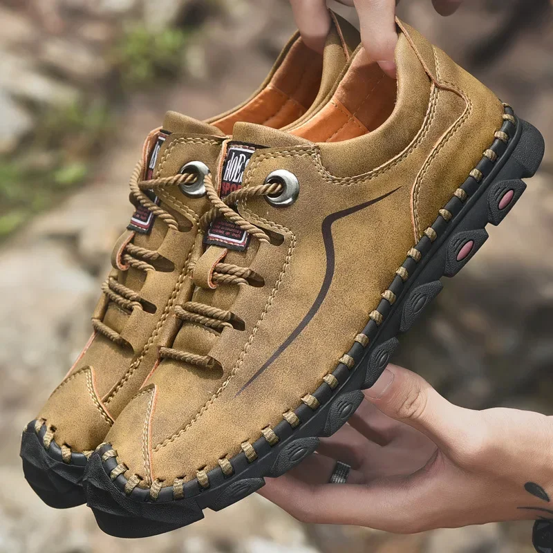 Ботинки мужские простроченные с низким вырезом, повседневная Уличная обувь, износостойкие Нескользящие удобные, для скалолазания, 024 
Ботинки мужские простроченные с низким вырезом, повседневная Уличная обувь, износостойкие Нескользящие удобные, для скалолазания, 024