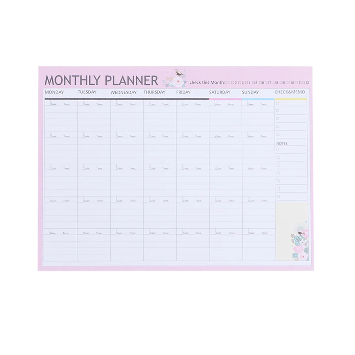 

Monthly Planner A4 Decorative Organizer Calendar Schedule Notebook Candy Weekly Daily Planner Memo Pad(Random Color)