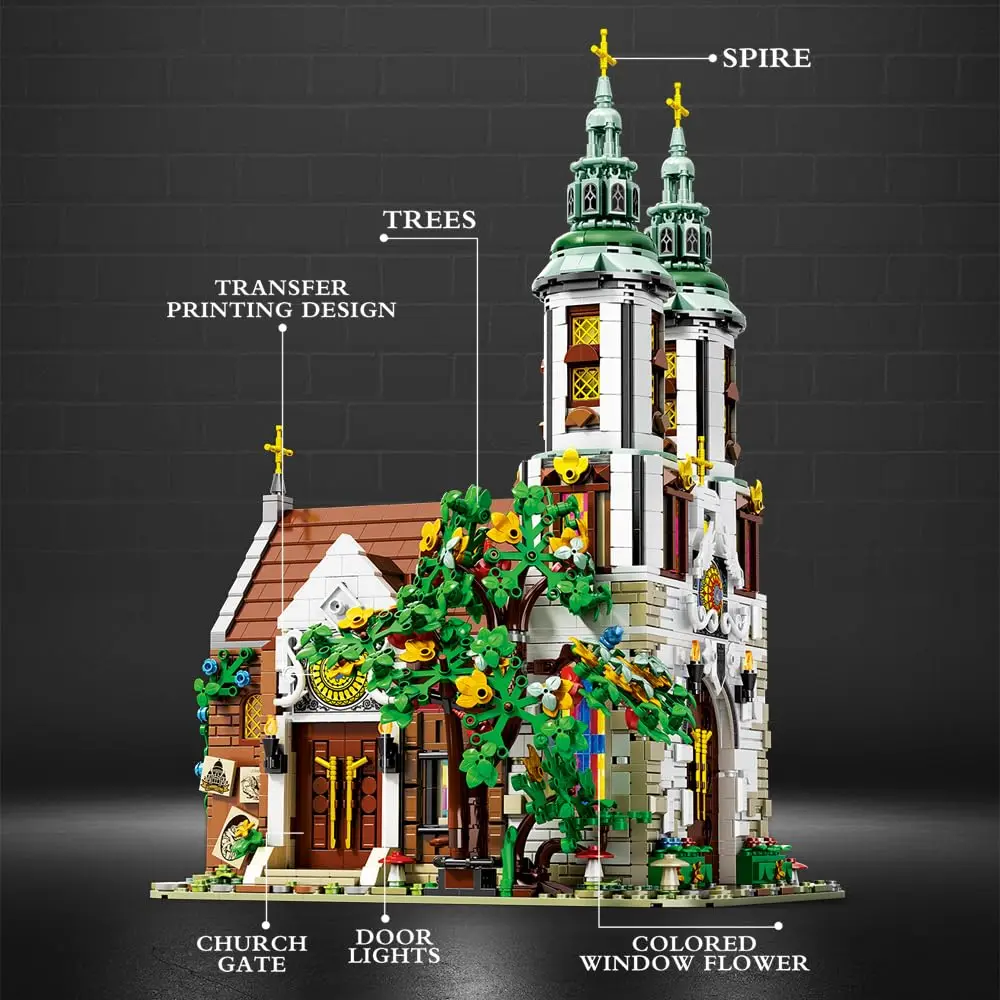 3306PCS St. Andrew's Church Building Block Medieval European Church Model Bricks Set With Light Desktop Decoration Kids Toy Gift 3306PCS St. Andrew's Church Building Block Medieval European Church Model Bricks Set With Light Desktop Decoration Kids Toy Gift