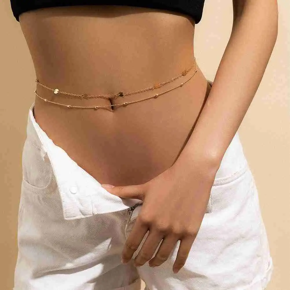 

Belly Chain Sexy Body Coin Waist Female Suit For Women Snake Bone Double Layer Jewelry Decor Bra Bikini Beach Harness Bijou Sets