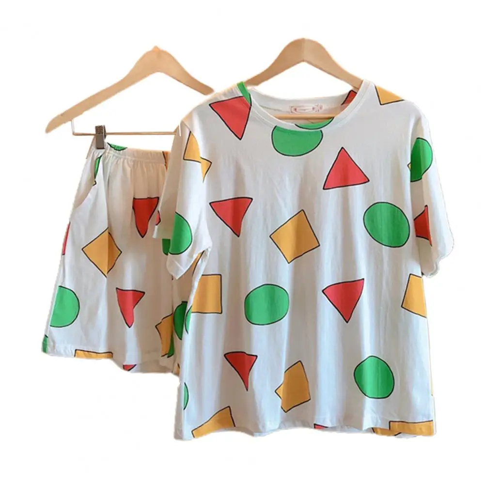 2Pcs/Set Womne Sleepwear Geometric Printing Cool Short Sleeve Pajamas Suit Lounge Wear Sets
2Pcs/Set Womne Sleepwear Geometric Printing Cool Short Sleeve Pajamas Suit Lounge Wear Sets