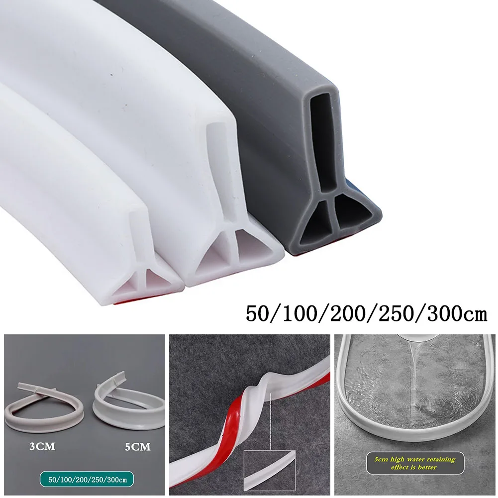 50-300cm Bathroom Water Stopper Silicone Shower Barrier Water Stopper Bathroom Waterproof Strip Dry&Wet Separation Flood Barrier
50-300cm Bathroom Water Stopper Silicone Shower Barrier Water Stopper Bathroom Waterproof Strip Dry&Wet Separation Flood Barrier