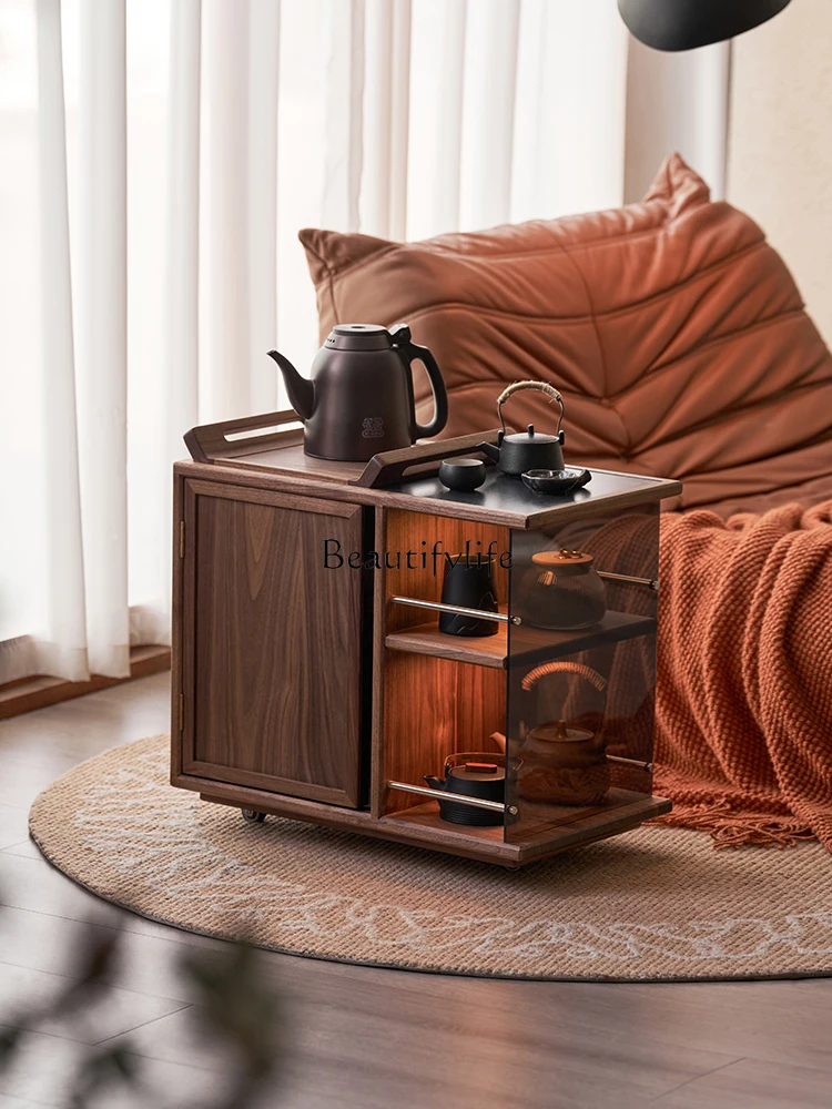Solid Wood Mobile Sofa Tea Cabinet Black Walnut Trolley Living Room Display Cabinet Tea Table
Solid Wood Mobile Sofa Tea Cabinet Black Walnut Trolley Living Room Display Cabinet Tea Table