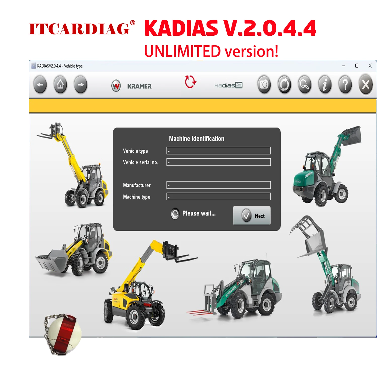

2023 KADIAS v.2.0.4.4 Upgrade 5 Level UNLIMITED for Kramer Wacker Neuson Weidemann Supports CANFox EC2112 IFM USB/CAN-RS232 Tool