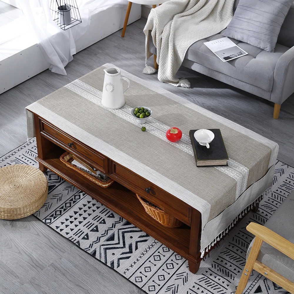 Прямоугольная скатерть в скандинавском стиле, жаккардовая ткань с вышивкой, с кисточками, чехол для телевизора, кофейного столика, пылезащитный чехол 
Прямоугольная скатерть в скандинавском стиле, жаккардовая ткань с вышивкой, с кисточками, чехол для телевизора, кофейного столика, пылезащитный чехол