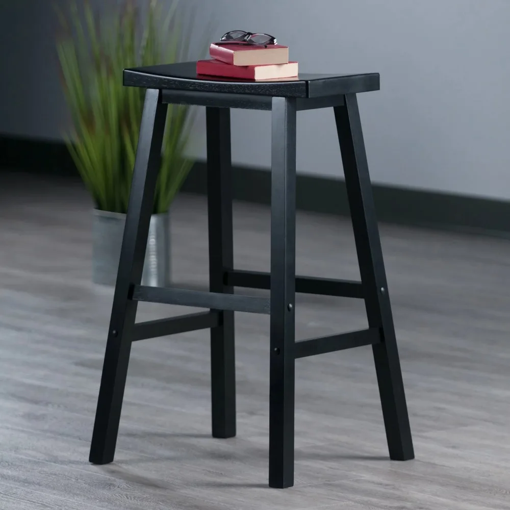 

Деревянное седло Satori, барный стул, барные стулья для кухни, черная отделка, стул, табурет, мебель