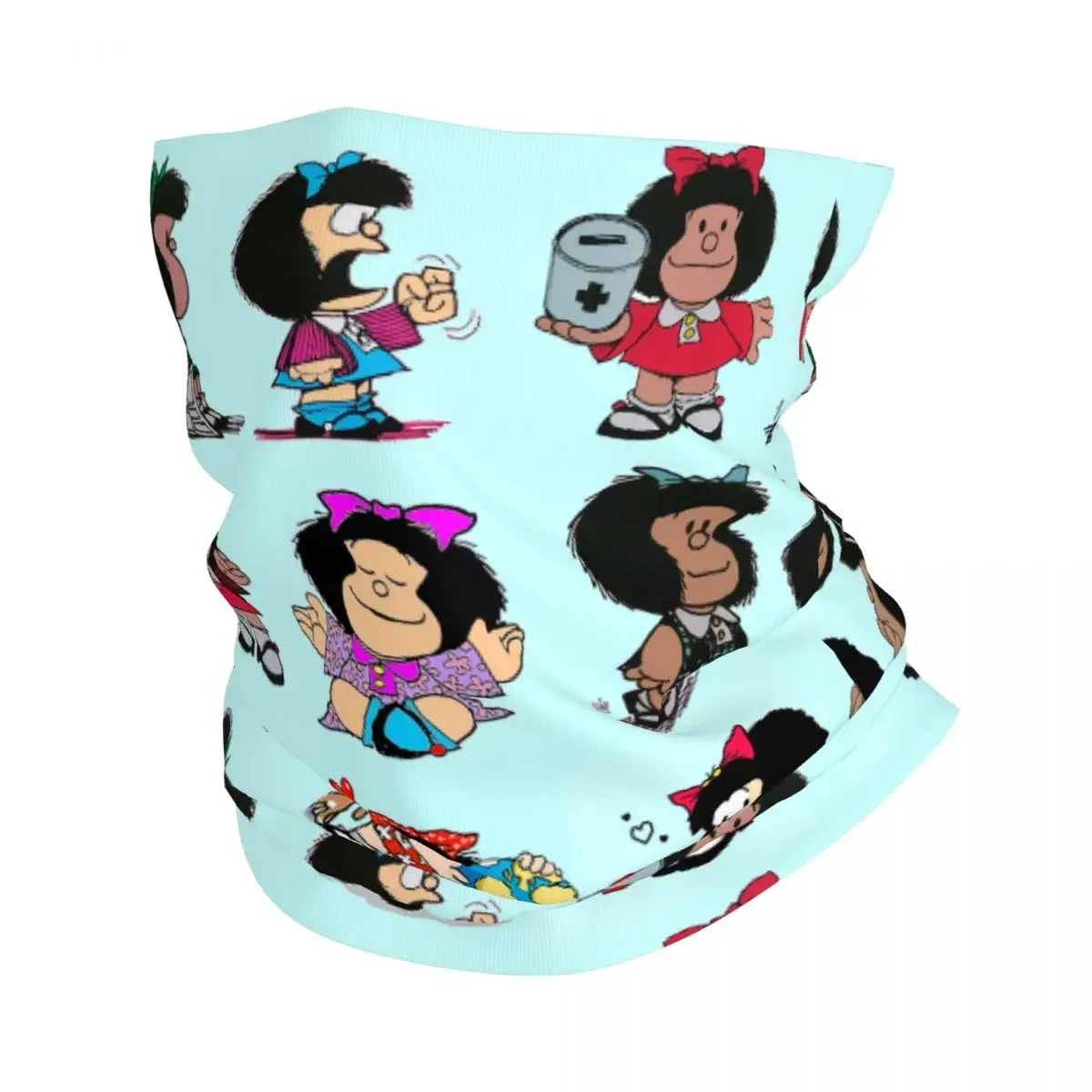 

Мультяшная забавная бандана Mafalda с мемами зимний обогреватель для шеи женский ветрозащитный шарф для лица для походов гетры повязка на голову