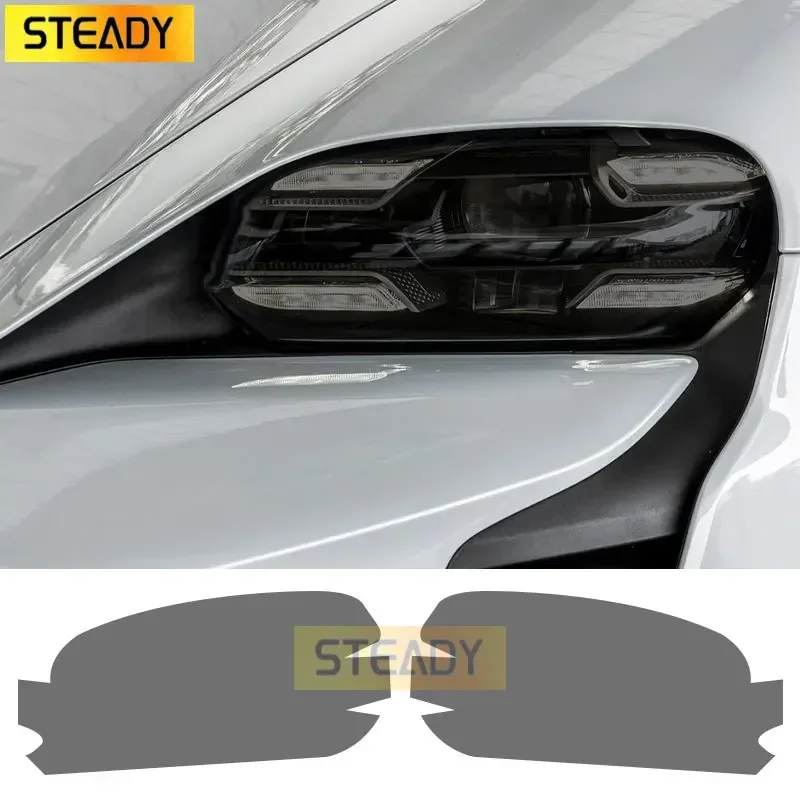 

Car Headlight Protective Film Front Light Transparent Smoked Black TPU Sticker For Porsche Taycan 2020 2022 Cross Turismo Sport