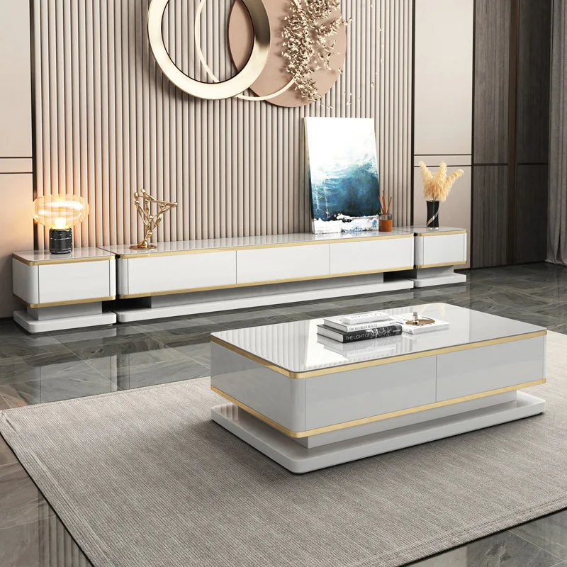 

Роскошный модный чайный столик из закаленного стекла, комбинированный простой современный стиль для гостиной, Прямоугольный Маленький Домашний