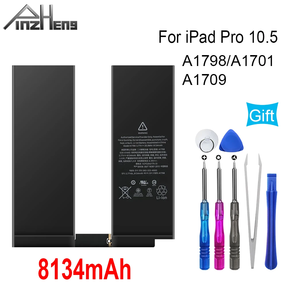 PINZHENG 8134mAh Tablet Battery For iPad Pro 10.5 A1798 A1701 A1709 Bateria For iPad Pro 10.5 Replacement Battery With Tools
PINZHENG 8134mAh Tablet Battery For iPad Pro 10.5 A1798 A1701 A1709 Bateria For iPad Pro 10.5 Replacement Battery With Tools