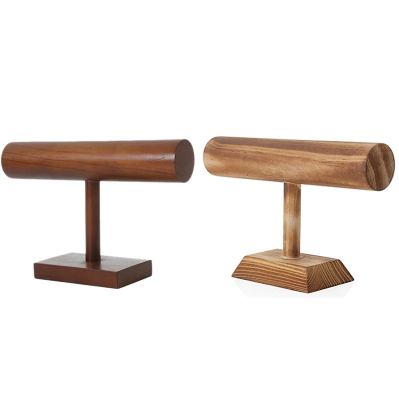 2 деревянных витрины для ювелирных изделий, идеально подходят для браслетов, часов, для организации дома, коричневый и угольный 
2 деревянных витрины для ювелирных изделий, идеально подходят для браслетов, часов, для организации дома, коричневый и угольный