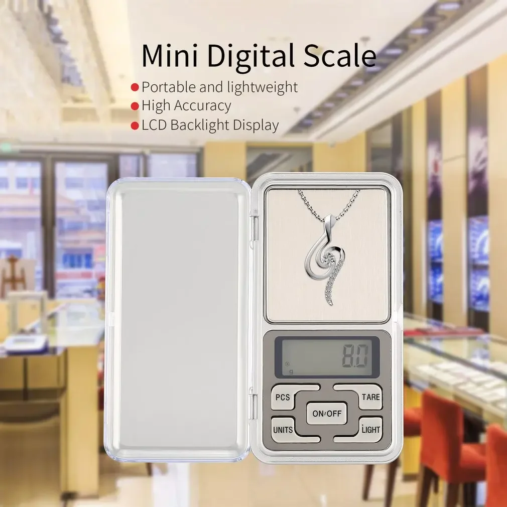 

Mini Electronic Scale Digital Balance LCD Pocket Scale Precision Weight Measuring for Kitchen Jewellery Gold Weighing 200g/1000g