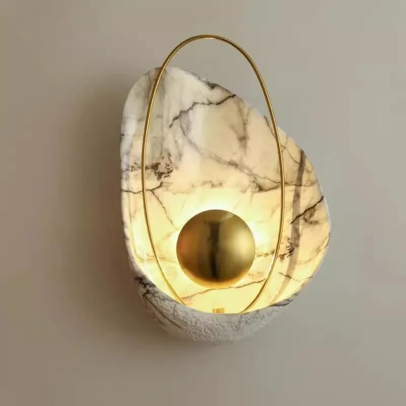 

Скандинавская простая Роскошная прикроватная лампа для спальни, креативная индивидуальная настенная лампа в виде ракушки, фон для ресторана, гостиной, настенное украшение