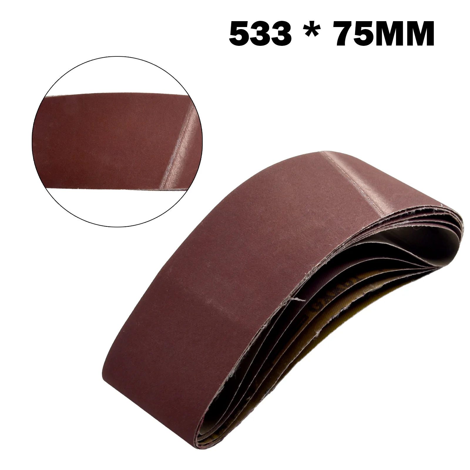 Abrasive Band Sanding Belts 75mm*533mm Set 60/80/120/180/240 Grits Accessories Alumina Burgundy Kit Replacement
Abrasive Band Sanding Belts 75mm*533mm Set 60/80/120/180/240 Grits Accessories Alumina Burgundy Kit Replacement