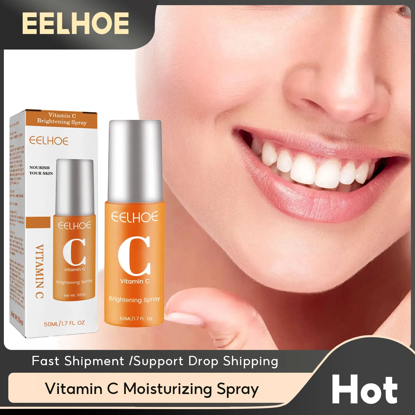 

Vitamin C Facial Spray Moisturizing Oil Control Long-lasting Fade Acne Relieve Redness Toner Nourishing Natural Mist Face Spray