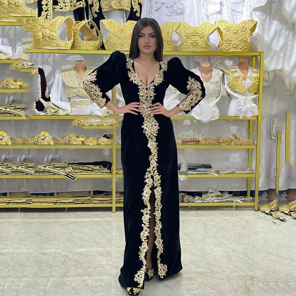 Moroccan Caftan Evening Dress Gold Appliques Lace Long Sleeve black Mermaid Velvet Arabic Prom Gowns Party Dress 2 Mallzona S3512f087c8ce4482ae0a7d8be3ba3b834 Moroccan Caftan Evening Dress Gold Appliques Lace Long Sleeve black Mermaid Velvet Arabic Prom Gowns Party Dress Mallzona