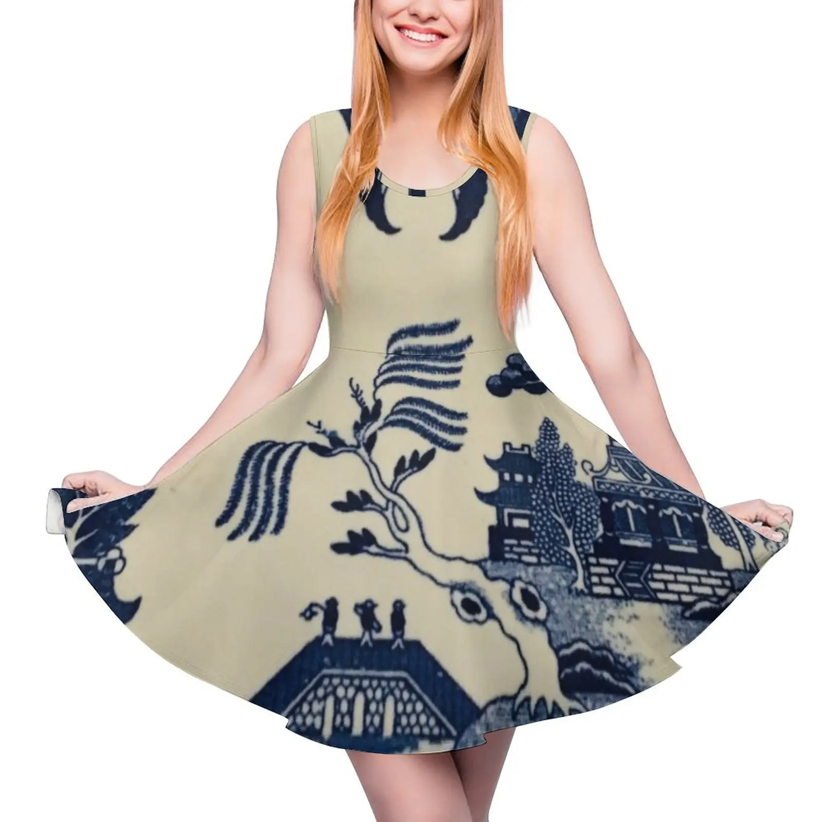 Женское винтажное платье без рукавов, коктейльное платье с рисунком синей ивы, лето 2024
Женское винтажное платье без рукавов, коктейльное платье с рисунком синей ивы, лето 2024