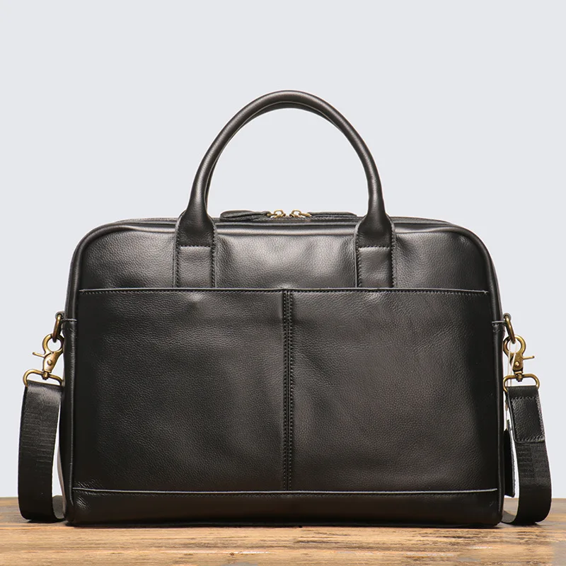 

40cm Handmade Men Travel Briefcase Leather Men Brand Luxury Designer Business Handbag Notebook Laptop A4 Portfolio Bag Male Tote
