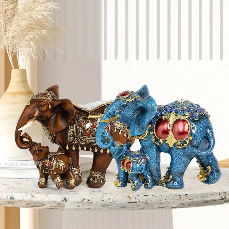 

Creative Elephant Resin Enamel Ornament Chinese Desk Tv Cabinet Office Decoration Cross-border Handicrafts Home Furnishings
