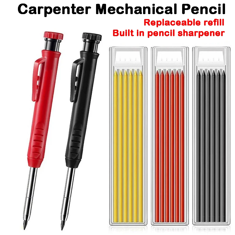 2.8mm Solid Carpenter Mechanical Pencil with Sharpener for Woodworking Long Head Carpenter Pencil Stationery Office Supplies
2.8mm Solid Carpenter Mechanical Pencil with Sharpener for Woodworking Long Head Carpenter Pencil Stationery Office Supplies