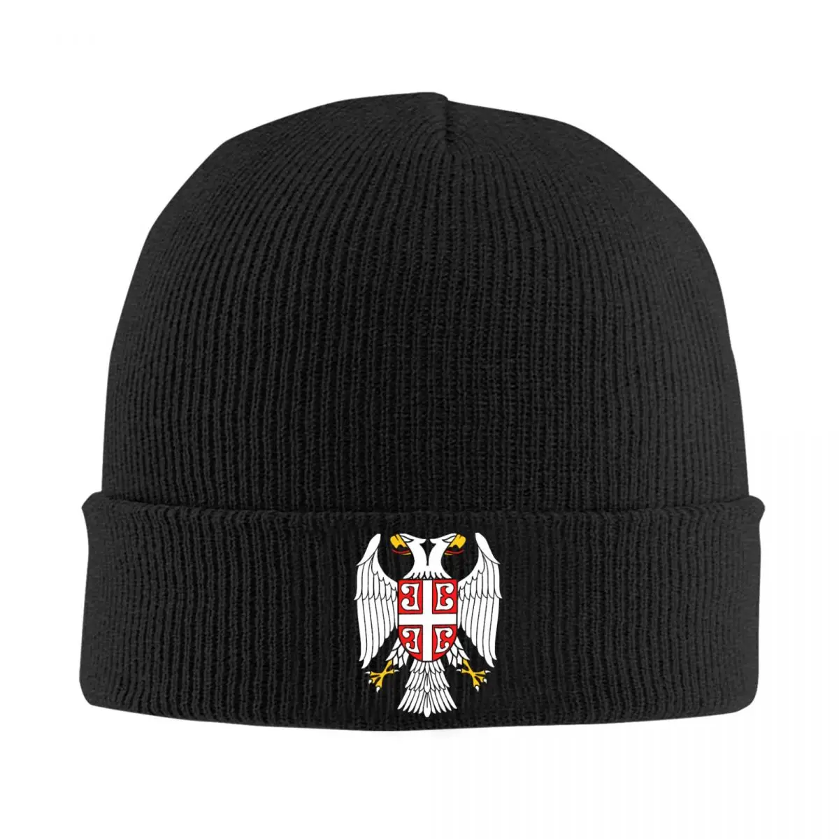 

Serbian Eagle Coat Of Arms Skullies Beanies Caps Men Women Unisex Outdoor Winter Warm Knit Hat Adult Serbian Flag Bonnet Hats