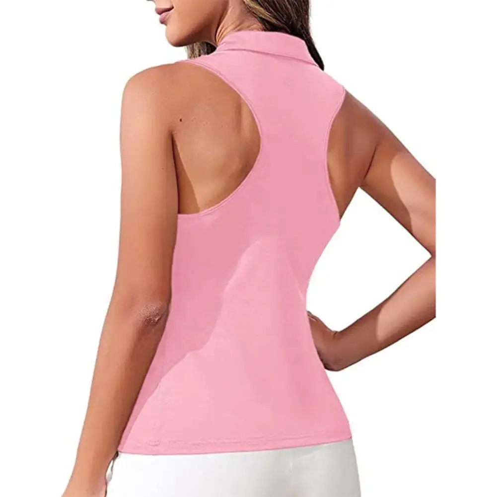 

Women Slim Fit Vest Women's Sleeveless Golf Vest with Zipper Neckline Quick Dry Racerback Tank Top for Athletic Workouts Slim
