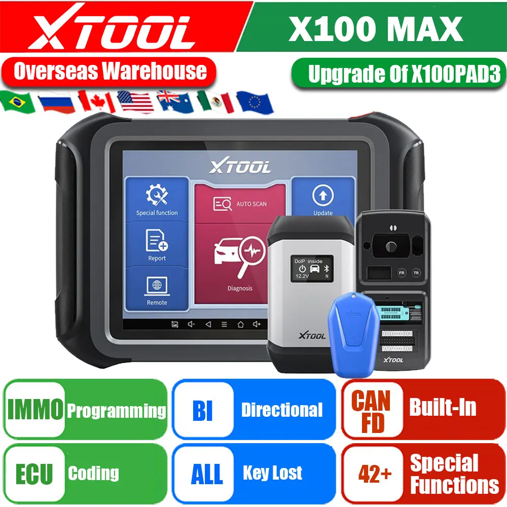XTOOL X100MAX Advanced Key Programming Tool ECU Coding All System Diagnosic Scanner 42+ Service With KC501 Update of X100 PAD3
XTOOL X100MAX Advanced Key Programming Tool ECU Coding All System Diagnosic Scanner 42+ Service With KC501 Update of X100 PAD3