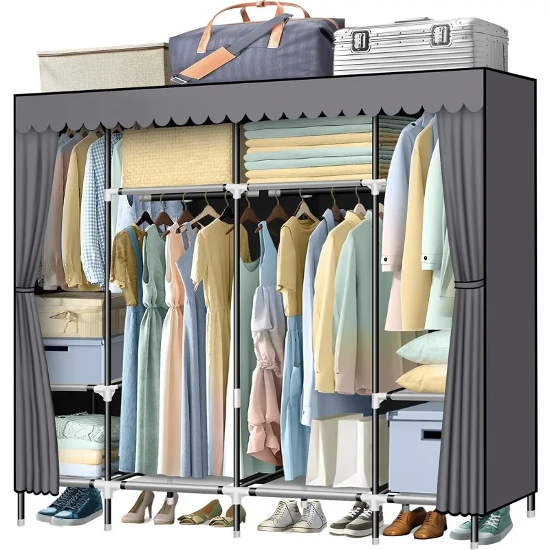 

Portable Closet Home Bedroom Portable Wardrobe Closet with Dustproof Non-Woven Fabric Spacious Durable Wardrobe Storage