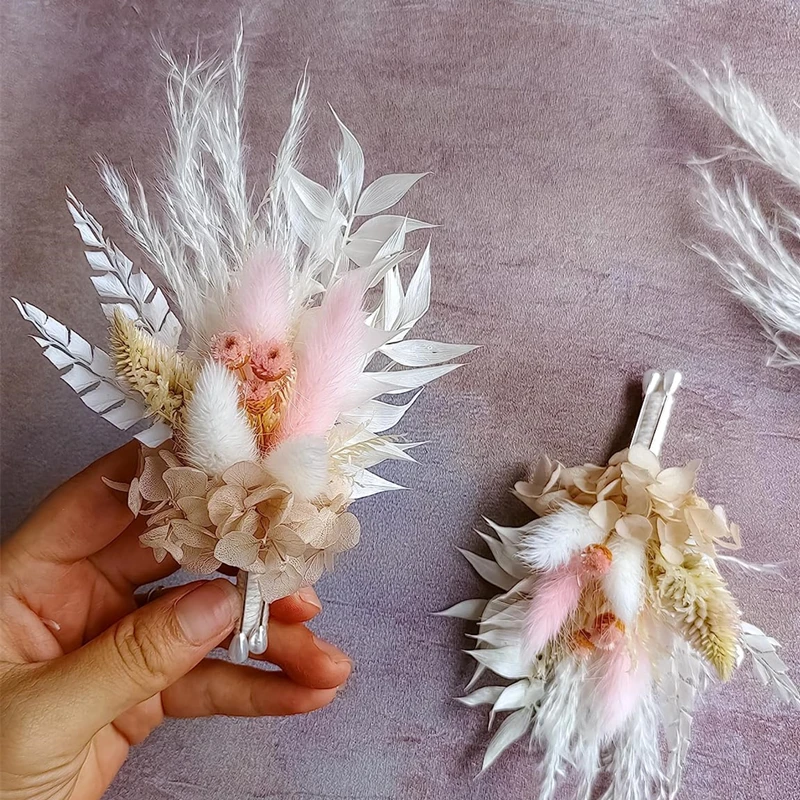 

Halloween Mini Dried Flower Boutonnieres for Bridesmaid Corsage Boho Rustic Wedding Groom and Groomsmen Dusty Pink Decoration