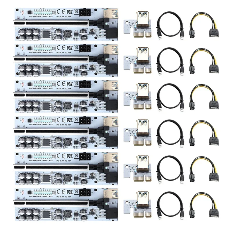 

6 шт., Райзер VER012 PCIE, PCI Express X16, экспресс-Кабель USB 3,0, Райзер VER012MAX для графического процессора, Райзер для видеокарты, PCI-E для майнинга BTC