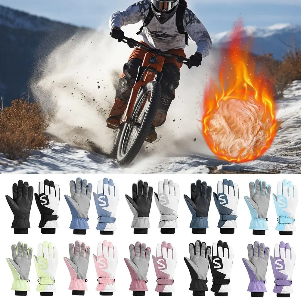 

Anti-slip Winter Gloves Fashion Waterproof Thickened Skiing Gloves Cold-proof Keep Warm Touch Screen Mittens Outdoor Sports