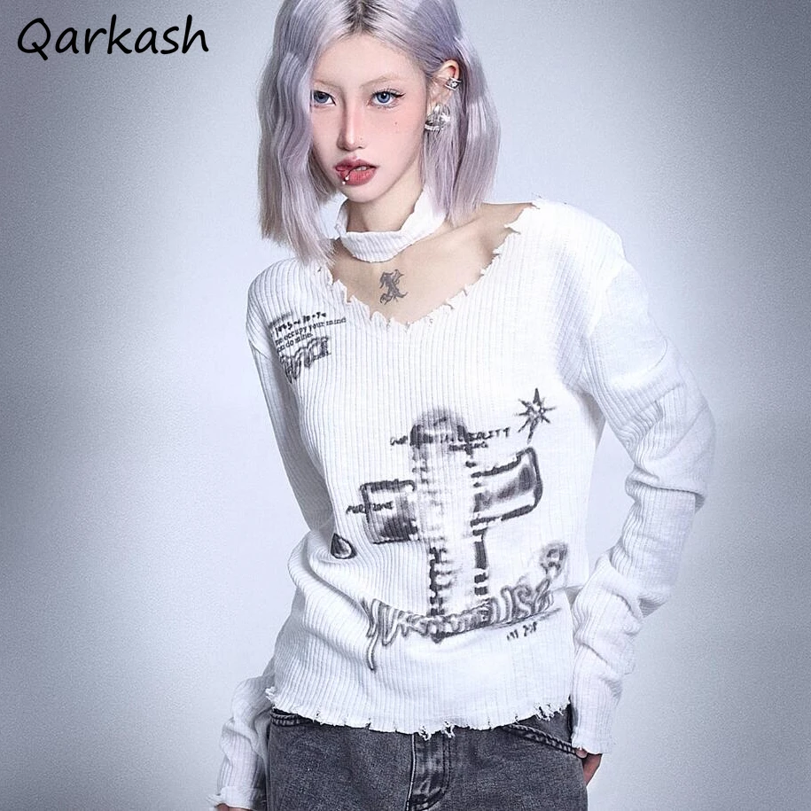 Knitted Pullovers Women V-neck Vintage Printed Long Sleeve Tops All-match Fashion Breathable Hotsweet Cool Streetwear Chic Girl
Knitted Pullovers Women V-neck Vintage Printed Long Sleeve Tops All-match Fashion Breathable Hotsweet Cool Streetwear Chic Girl