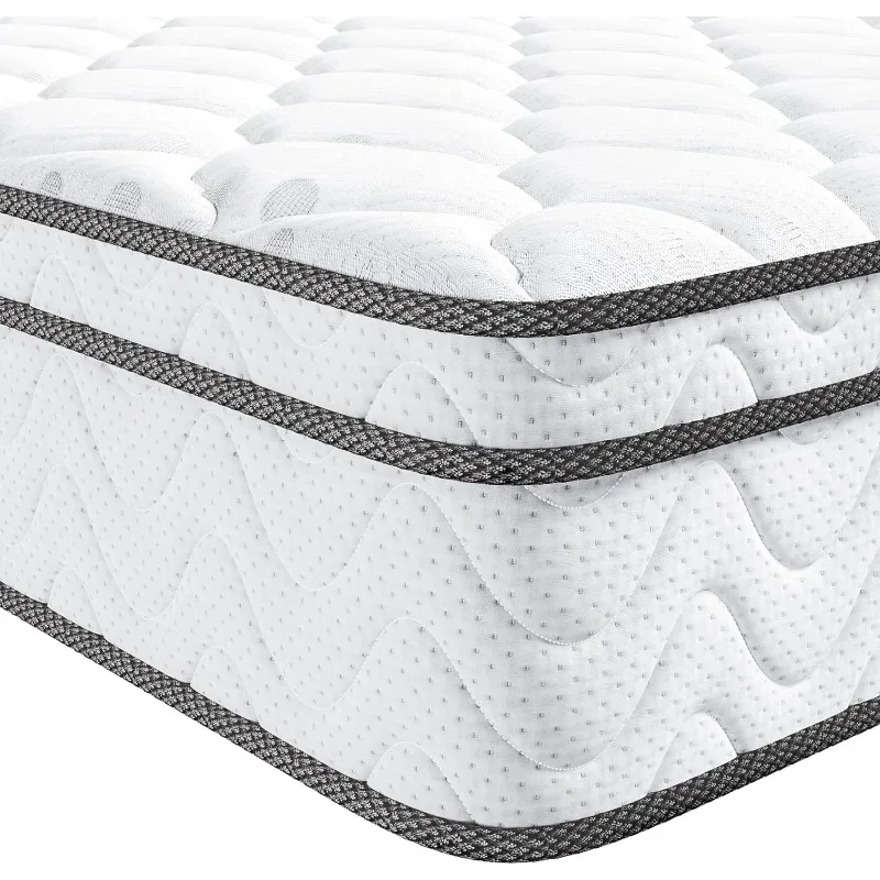 Twin Mattress, Hybrid Mattress in a Box, Gel Memory Foam and Pocket Coils Innerspring Mattresses with Ergonomic Design, Medium
Twin Mattress, Hybrid Mattress in a Box, Gel Memory Foam and Pocket Coils Innerspring Mattresses with Ergonomic Design, Medium